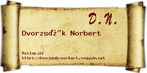 Dvorzsák Norbert névjegykártya
